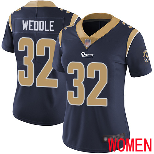 Los Angeles Rams Limited Navy Blue Women Eric Weddle Home Jersey NFL Football #32 Vapor Untouchable->los angeles rams->NFL Jersey